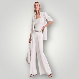 LOFT Versa‎ 14 Pants White Wide Leg High Waist Quiet Luxury Business Casua